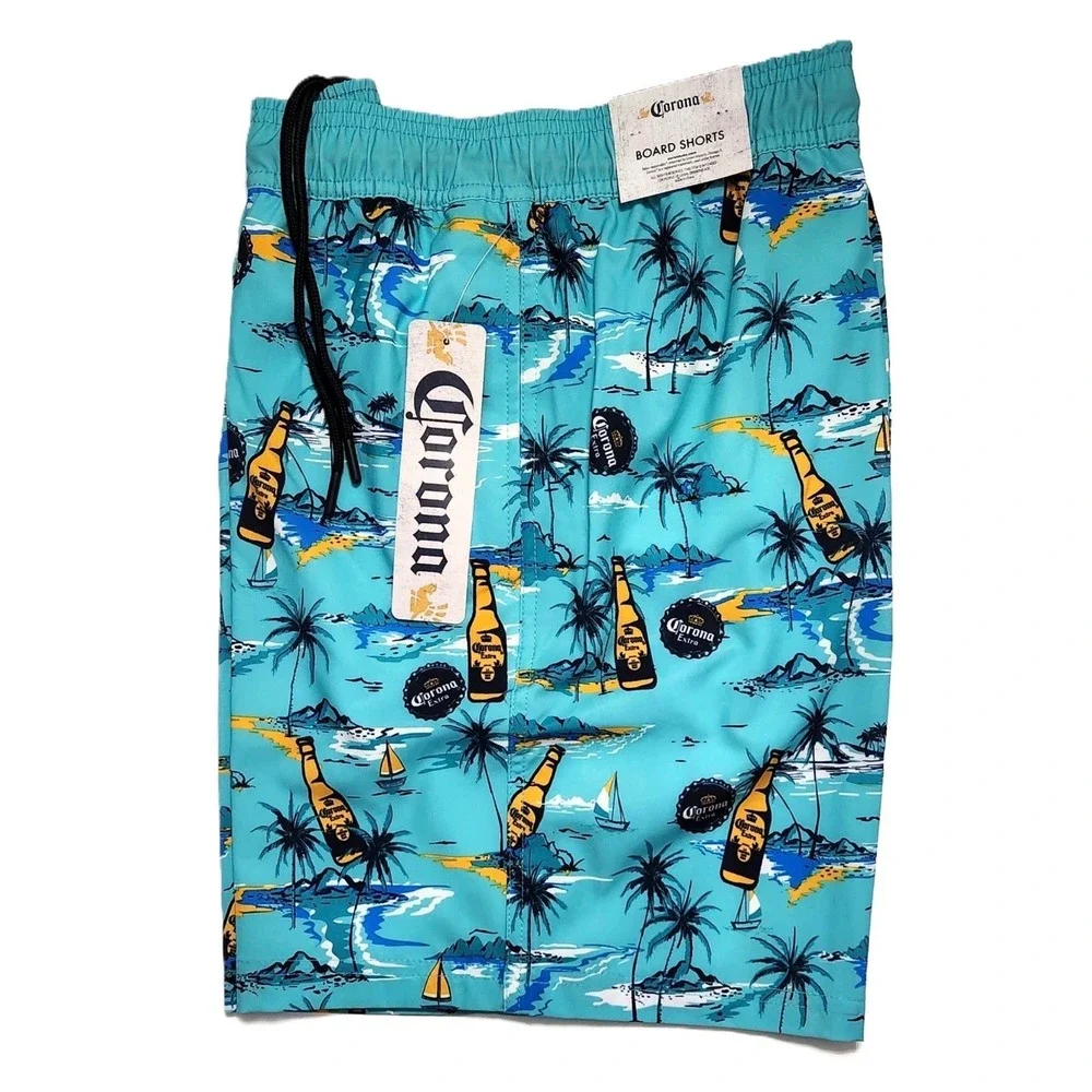 Corona‎ Extra Mens 3XL Board Shorts Tropical Beer Bottle Swim Trunks NWT